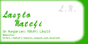laszlo matefi business card